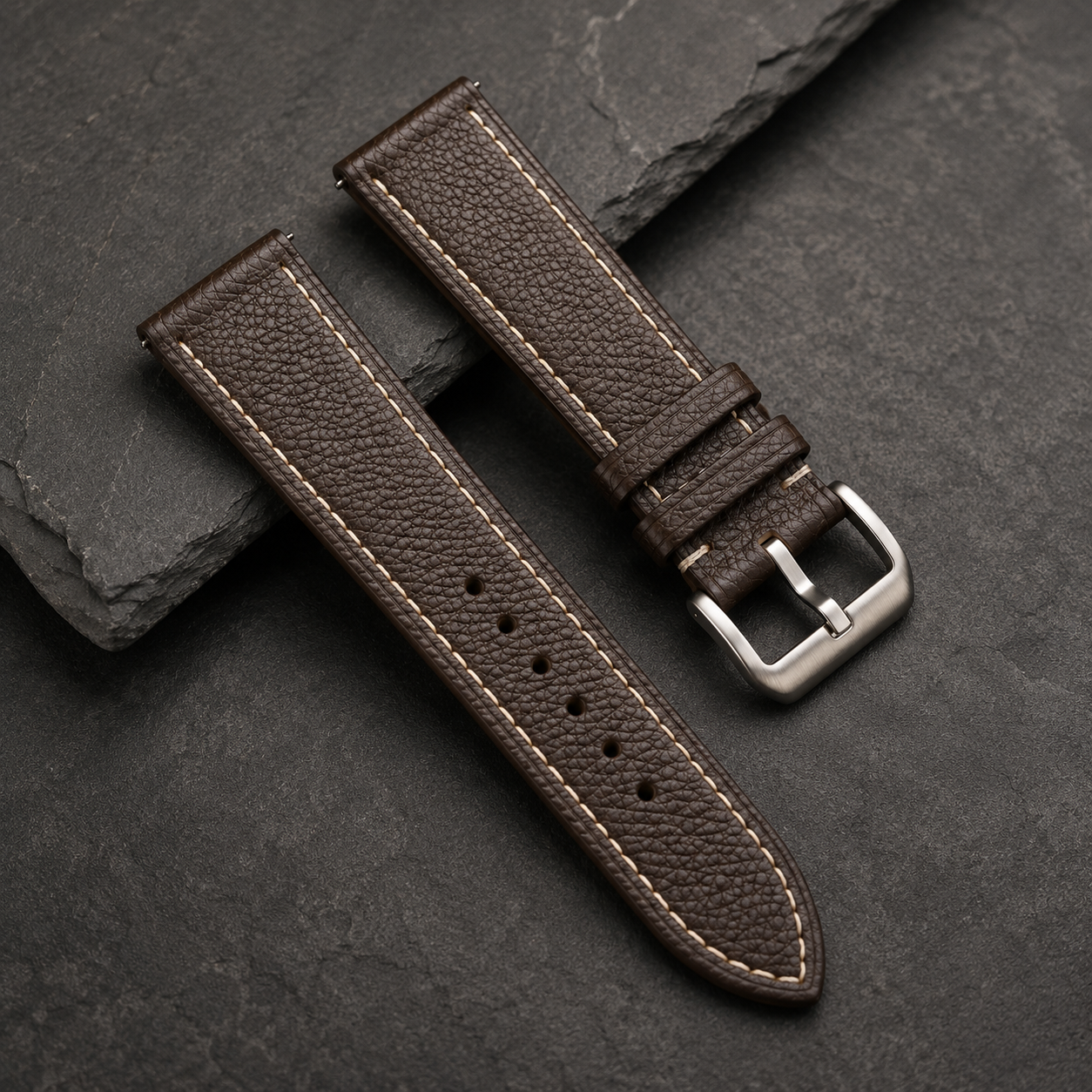 Dark Brown Epsom Leather Watch Strap