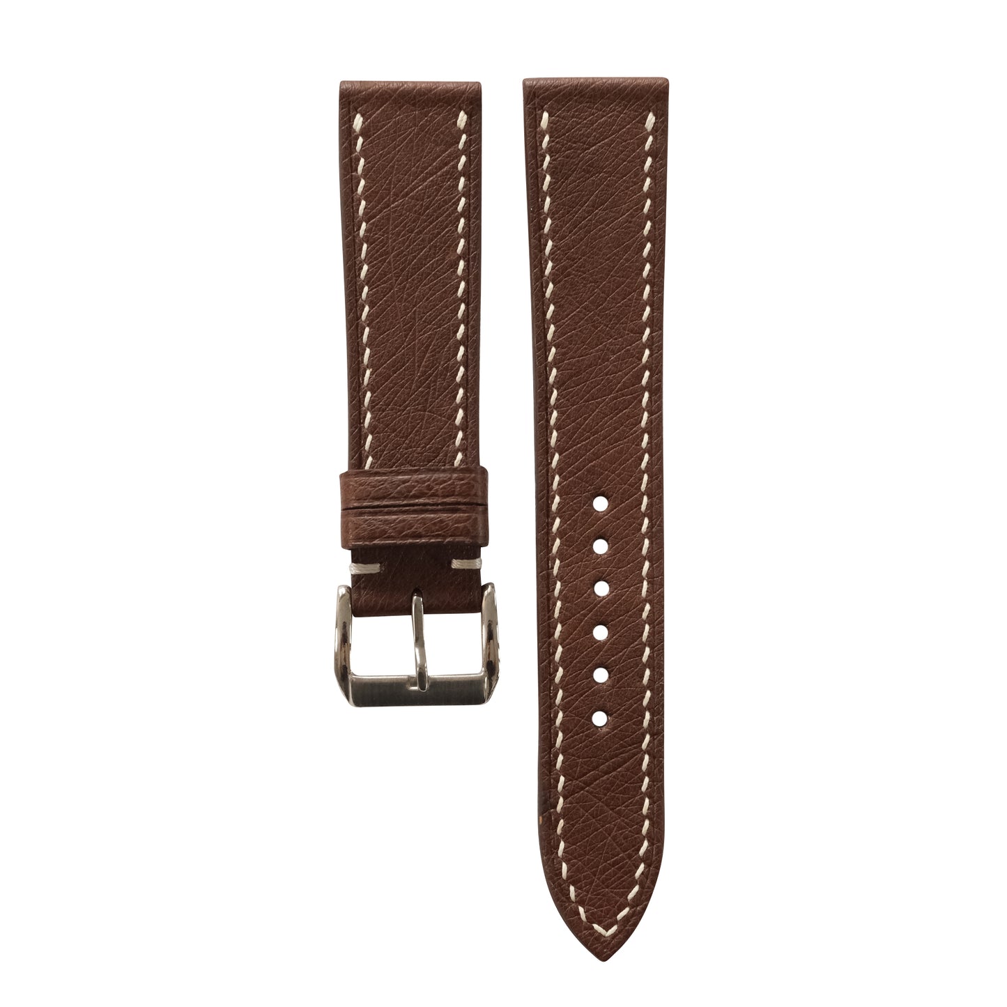 Dark Chocolate Brown Smooth Ostrich Leather Watch Strap