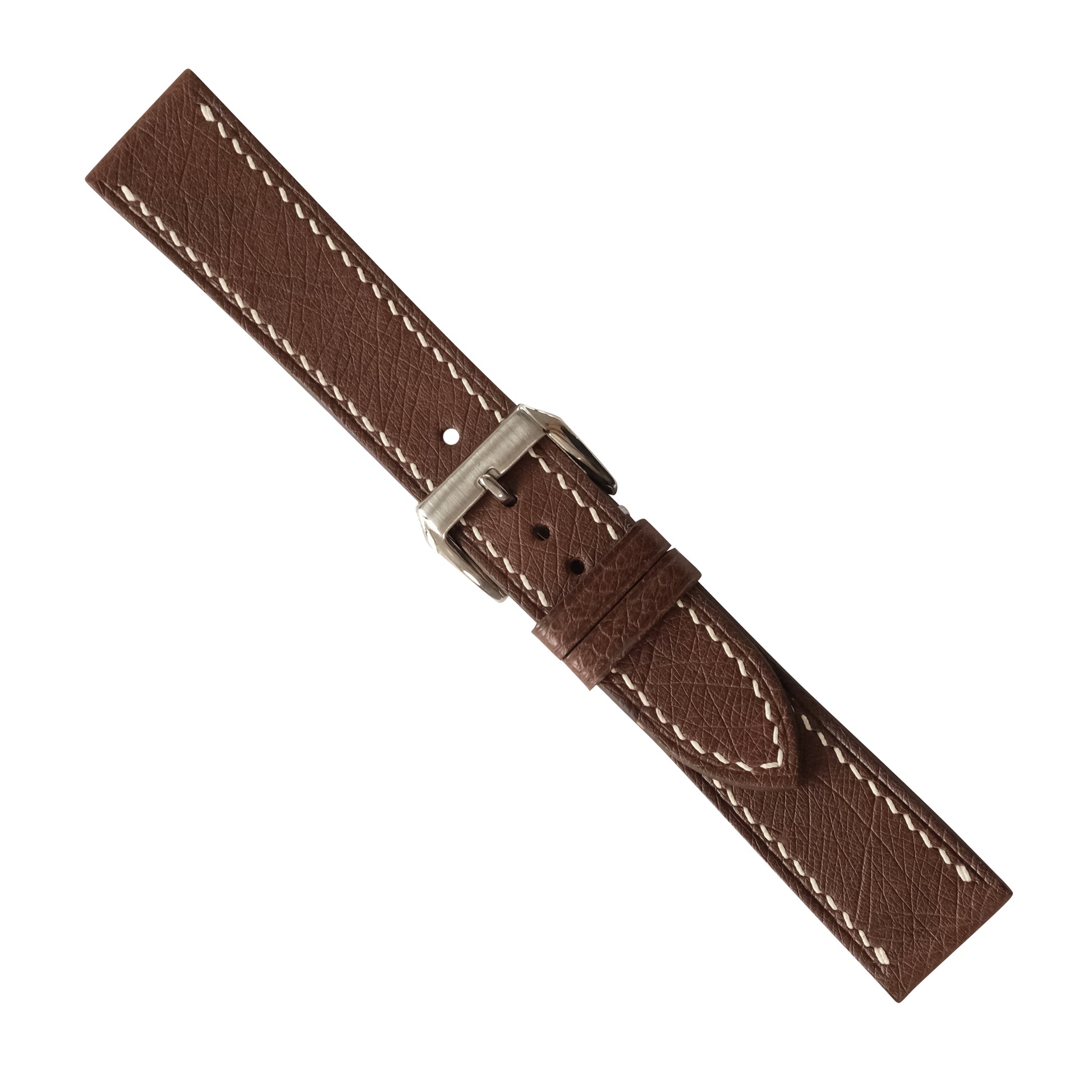 Dark Chocolate Brown Smooth Ostrich Leather Watch Strap