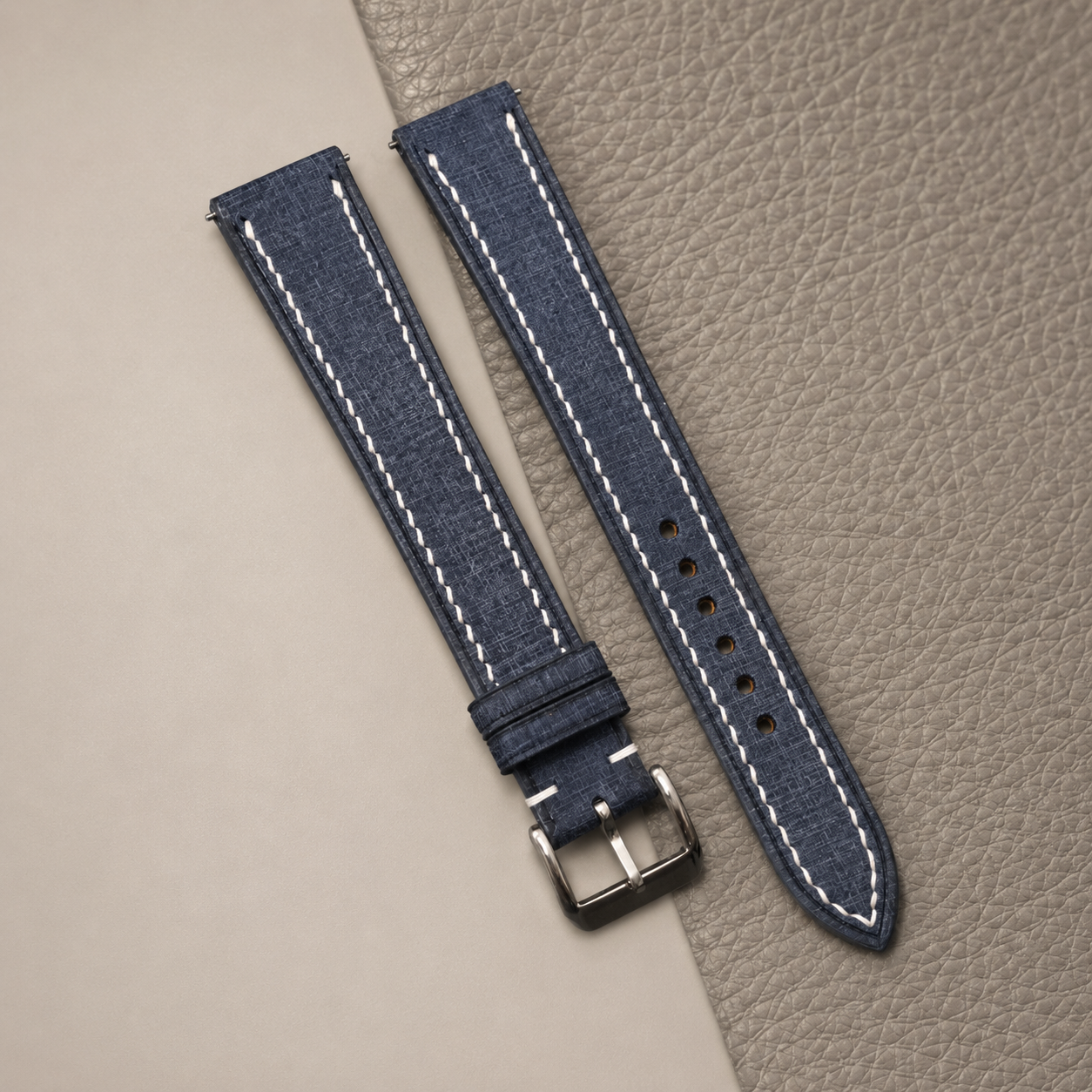 Dark Grey Babele Leather Watch Strap