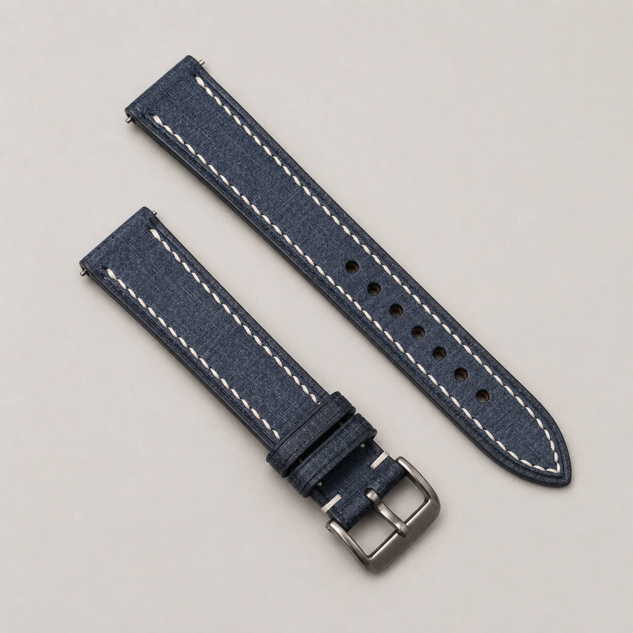 Dark Grey Babele Leather Watch Strap