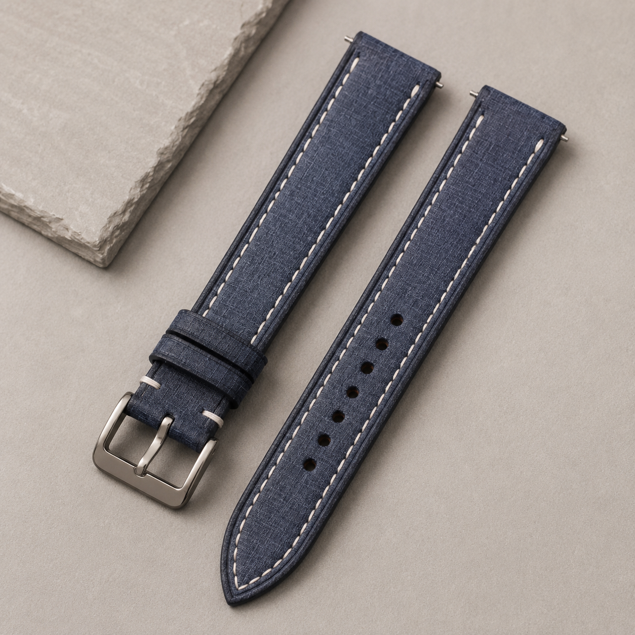 Dark Grey Babele Leather Watch Strap