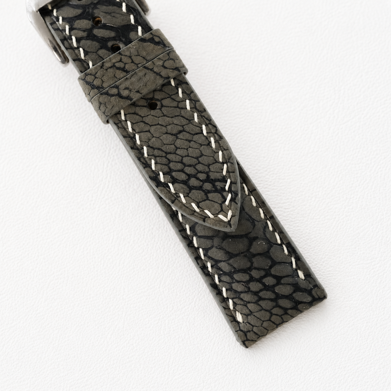 Dark Olive Nubuck Ostrich Leg Leather Watch Strap