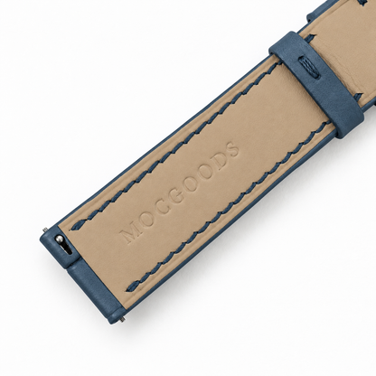 Deep Slate Blue Swift Leather Watch Strap - two piece diagonal