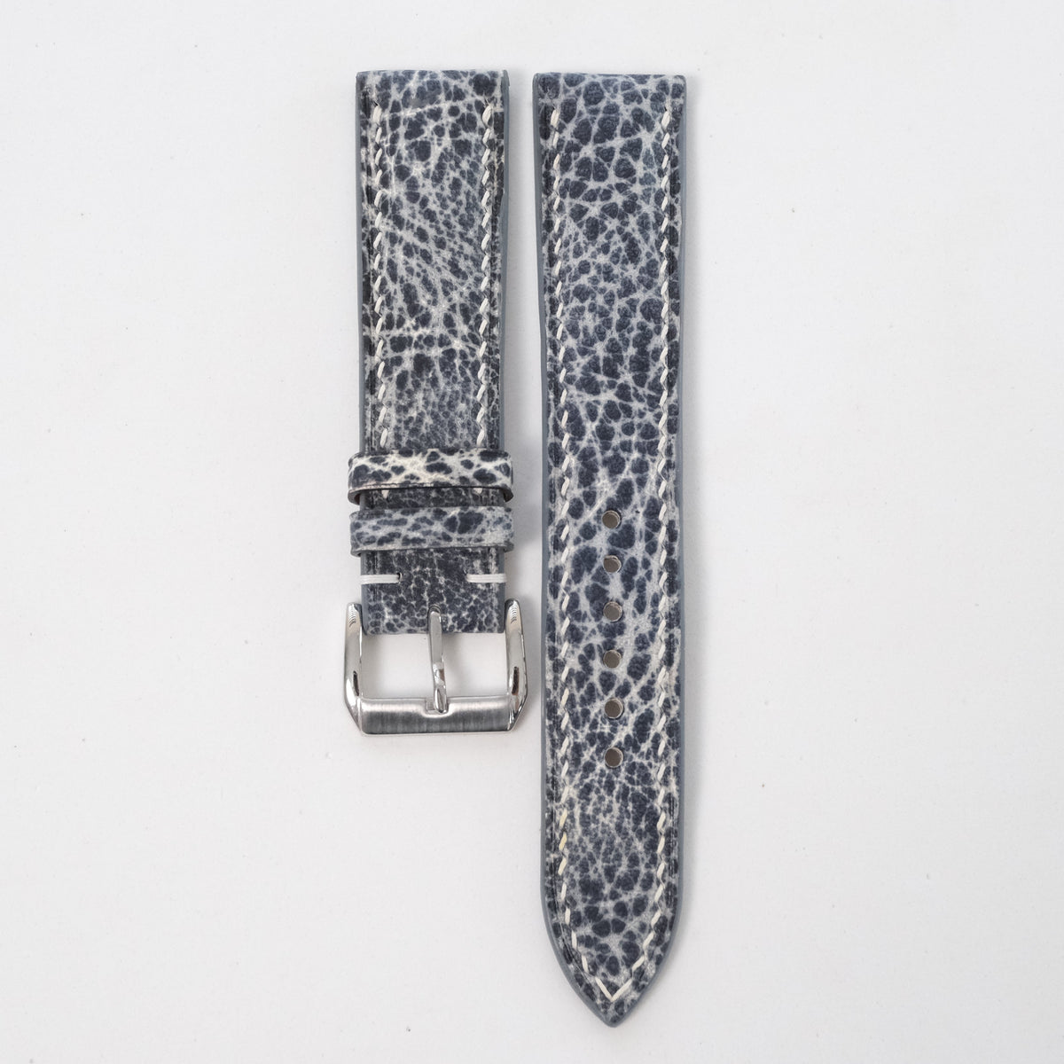 Distressed Blue Gray Italian Leather Watch Strap - Photo 1