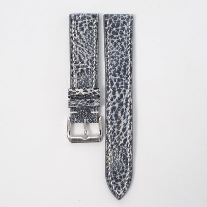 Distressed Blue Gray Italian Leather Watch Strap - Photo 1