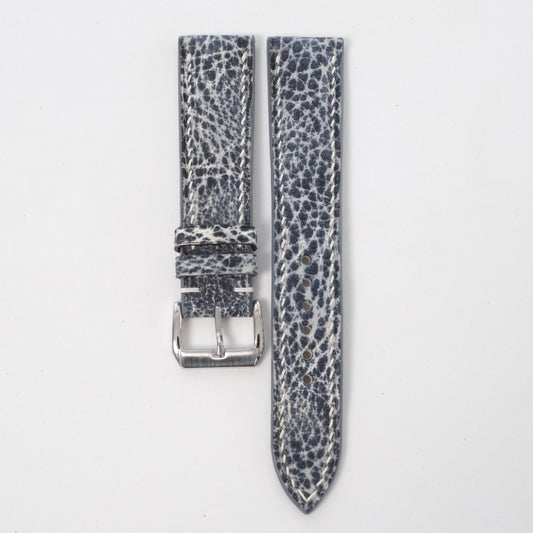 Distressed Blue Gray Italian Leather Watch Strap - Photo 1