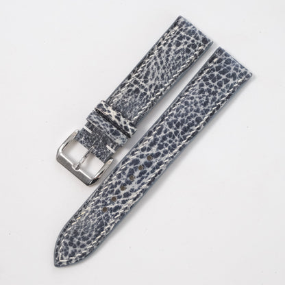 Distressed Blue Gray Italian Leather Watch Strap - Photo 2