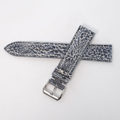Distressed Blue Gray Italian Leather Watch Strap - Photo 4