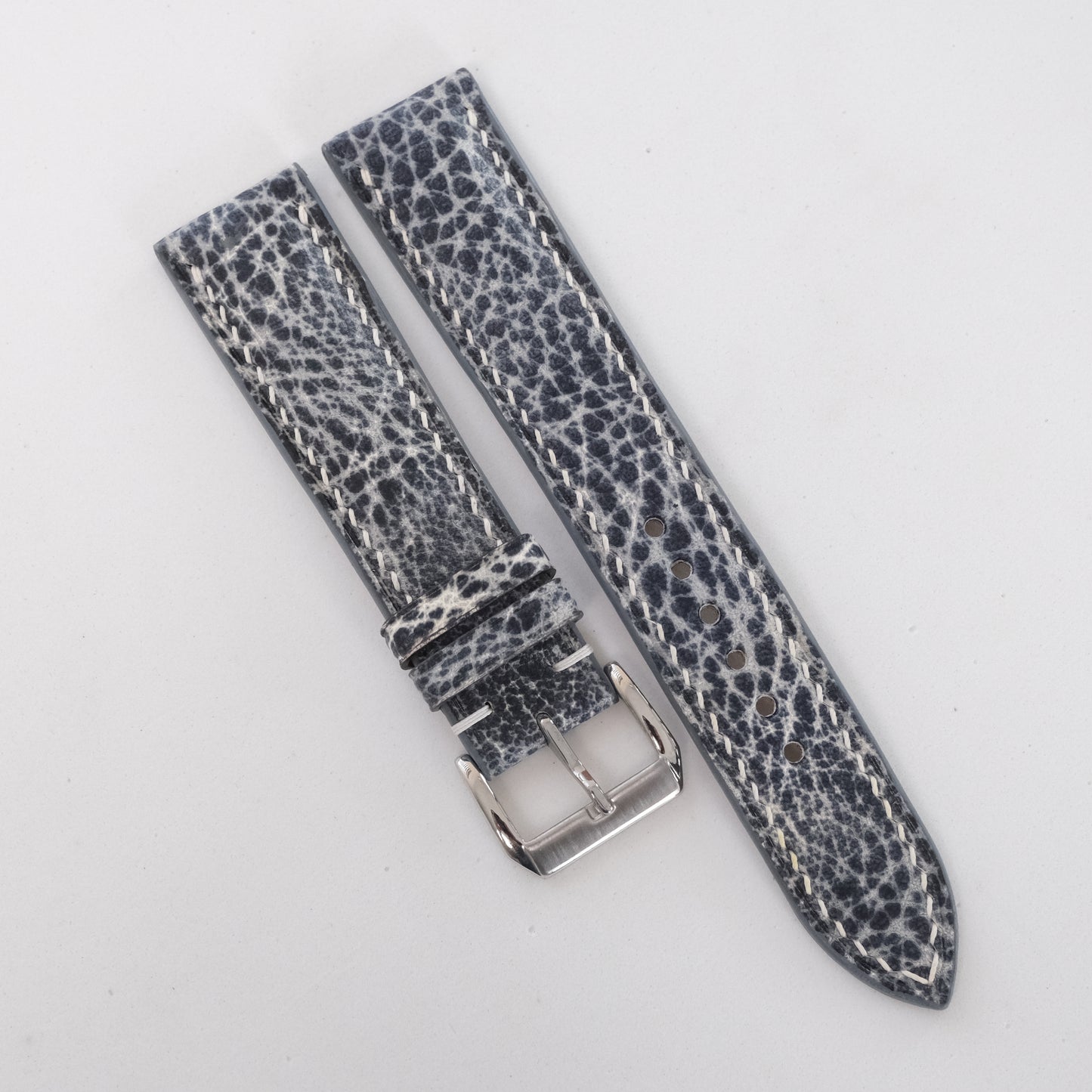 Distressed Blue Gray Shark Leather Watch Strap
