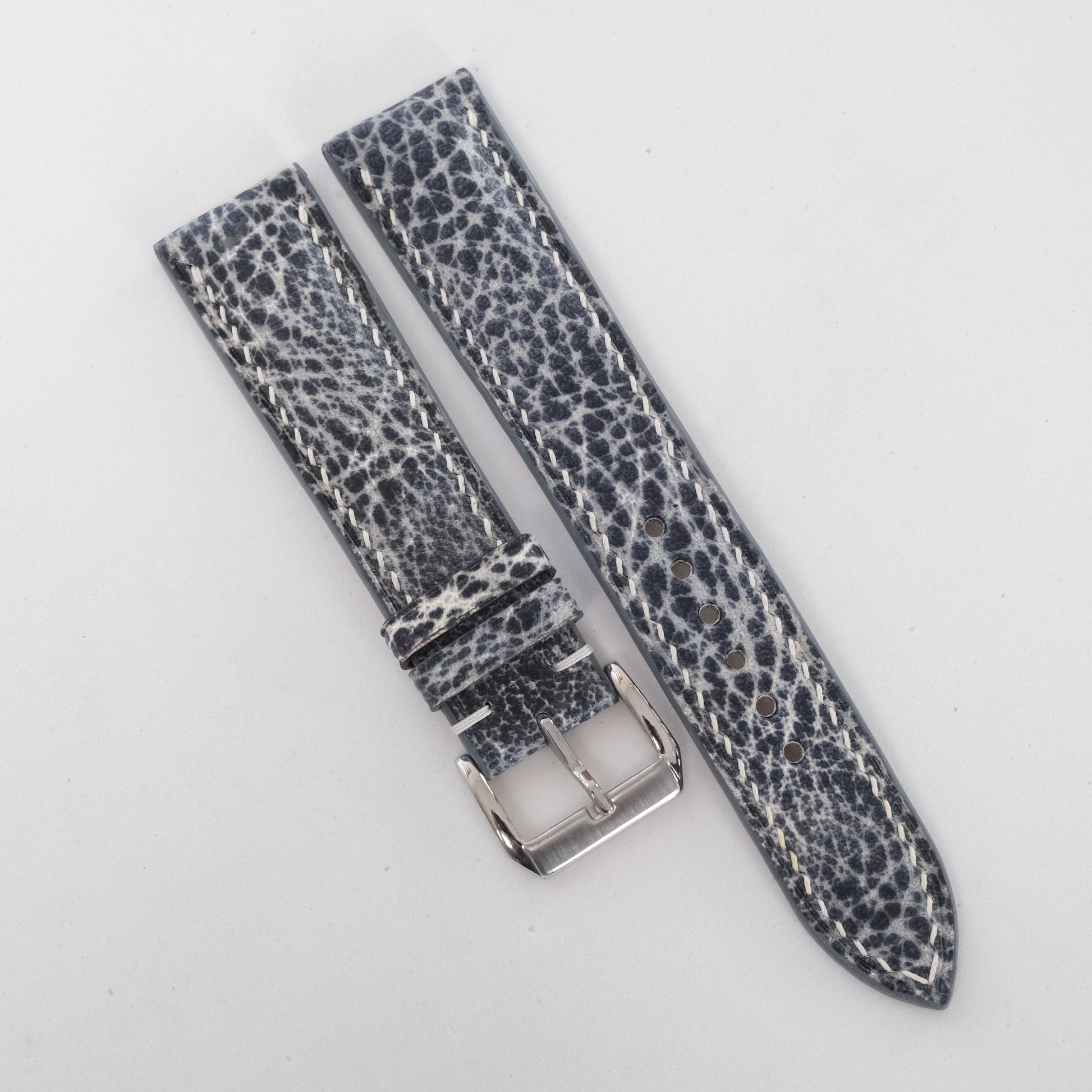 Distressed Blue Gray Shark Leather Watch Strap