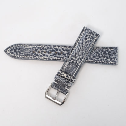 Distressed Blue Gray Shark Leather Watch Strap