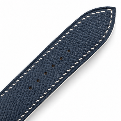 Dark Navy Epsom Leather Watch Strap - two piece diagonal