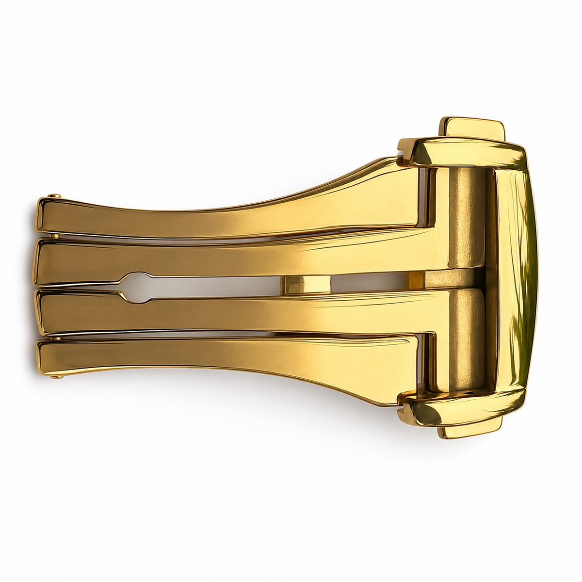 Gold deployant hidden-tail folding clasp for watch straps