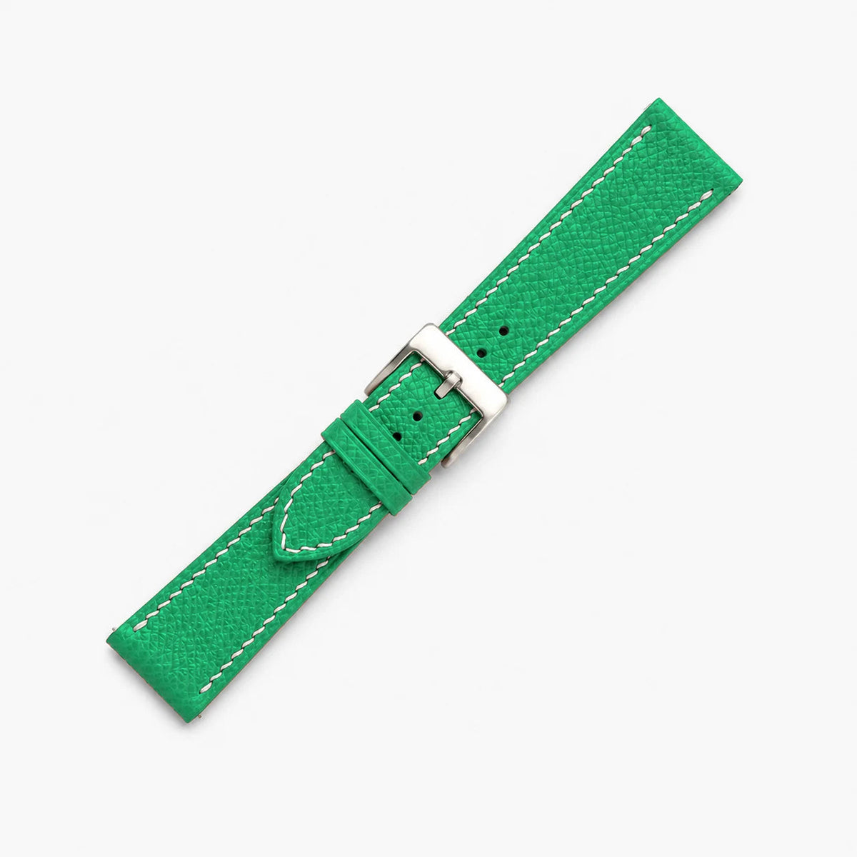 Emerald Green Epsom leather watch strap - buckle detail