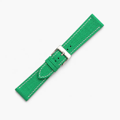Emerald Green Epsom leather watch strap - buckle detail