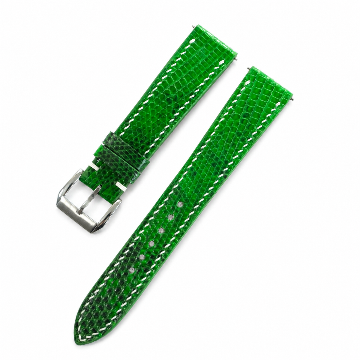 Emerald Green Lizard Leather Watch Strap - Photo 2
