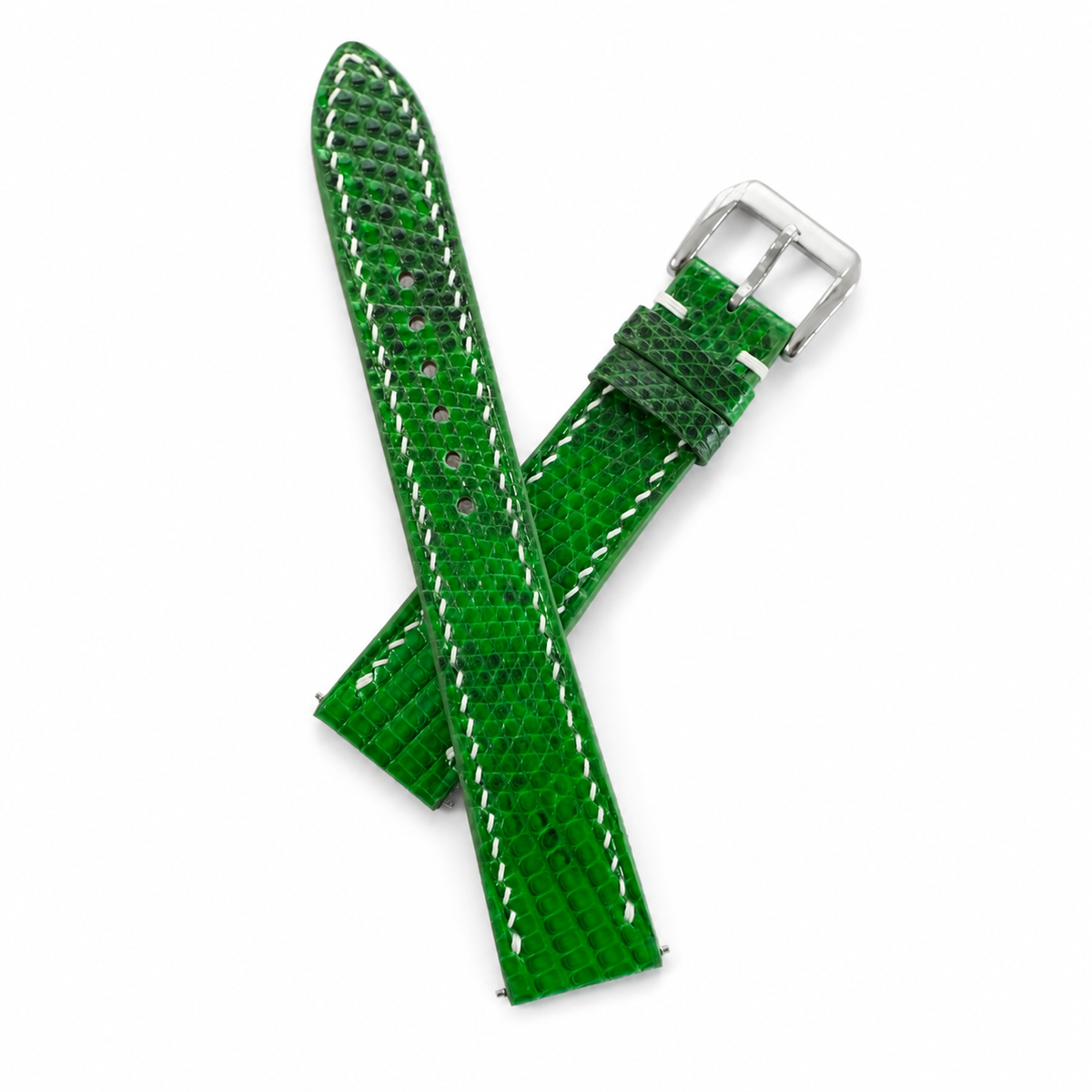 Emerald Green Lizard Leather Watch Strap - Photo 4