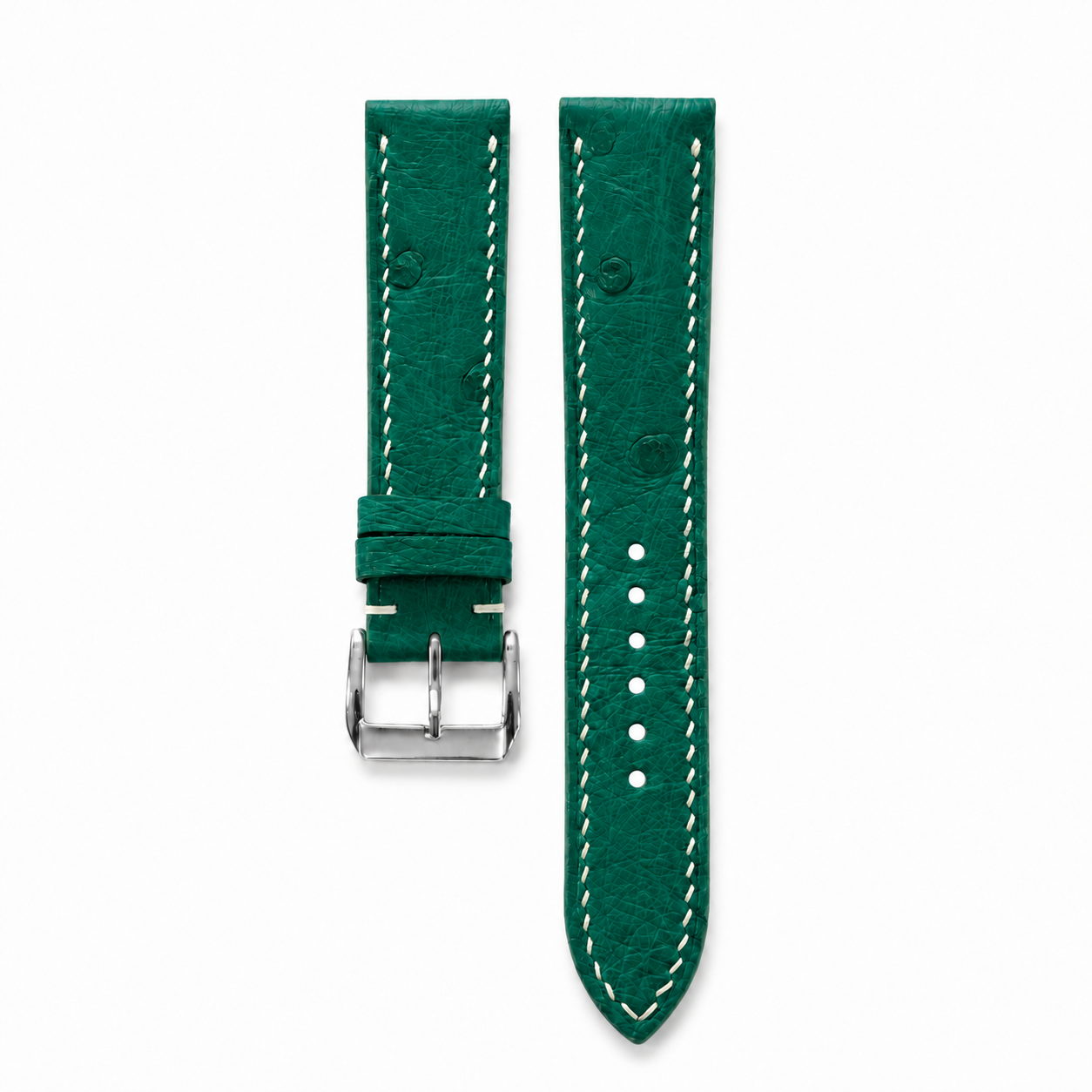 Emerald Green Ostrich Leather Watch Strap