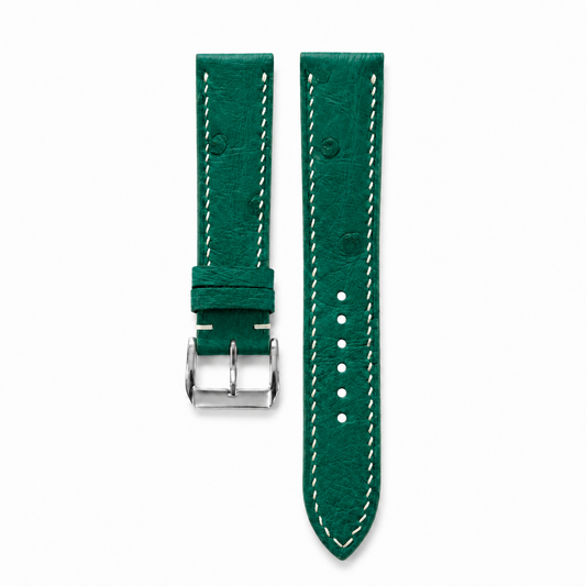 Emerald Green Ostrich Leather Watch Strap