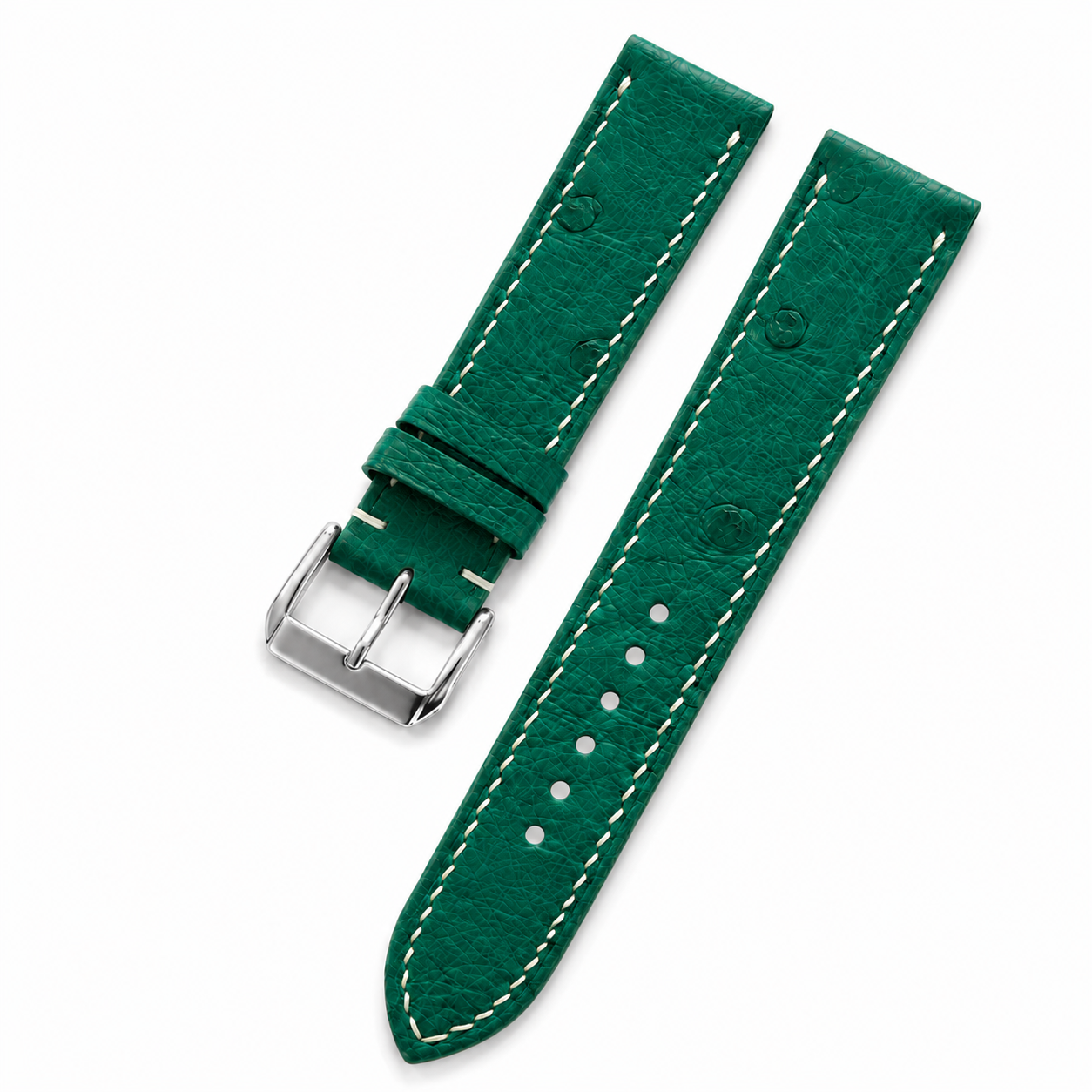 Emerald Green Ostrich Leather Watch Strap
