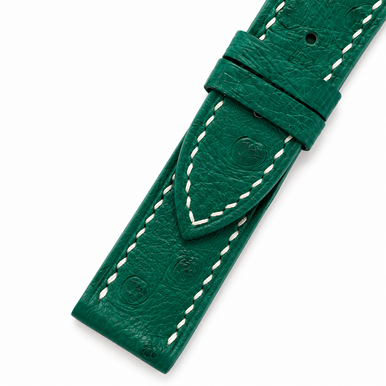 Emerald Green Ostrich Leather Watch Strap