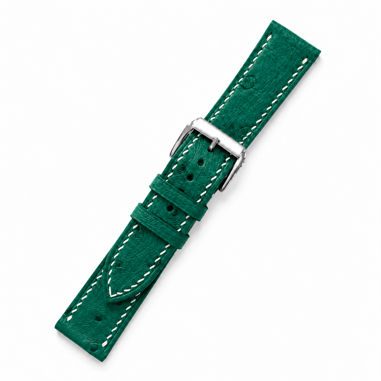 Emerald Green Ostrich Leather Watch Strap
