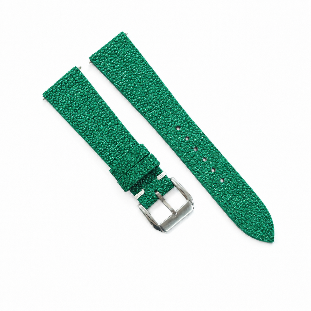 Emerald Green Stingray Leather Watch Strap - Photo 1