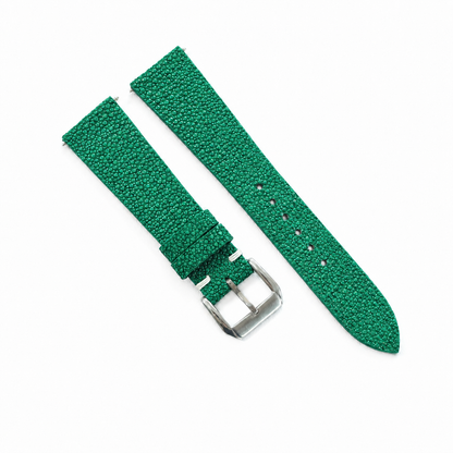 Emerald Green Stingray Leather Watch Strap - Photo 1