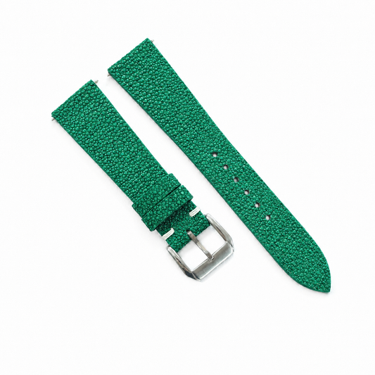 Emerald Green Stingray Leather Watch Strap - Photo 1