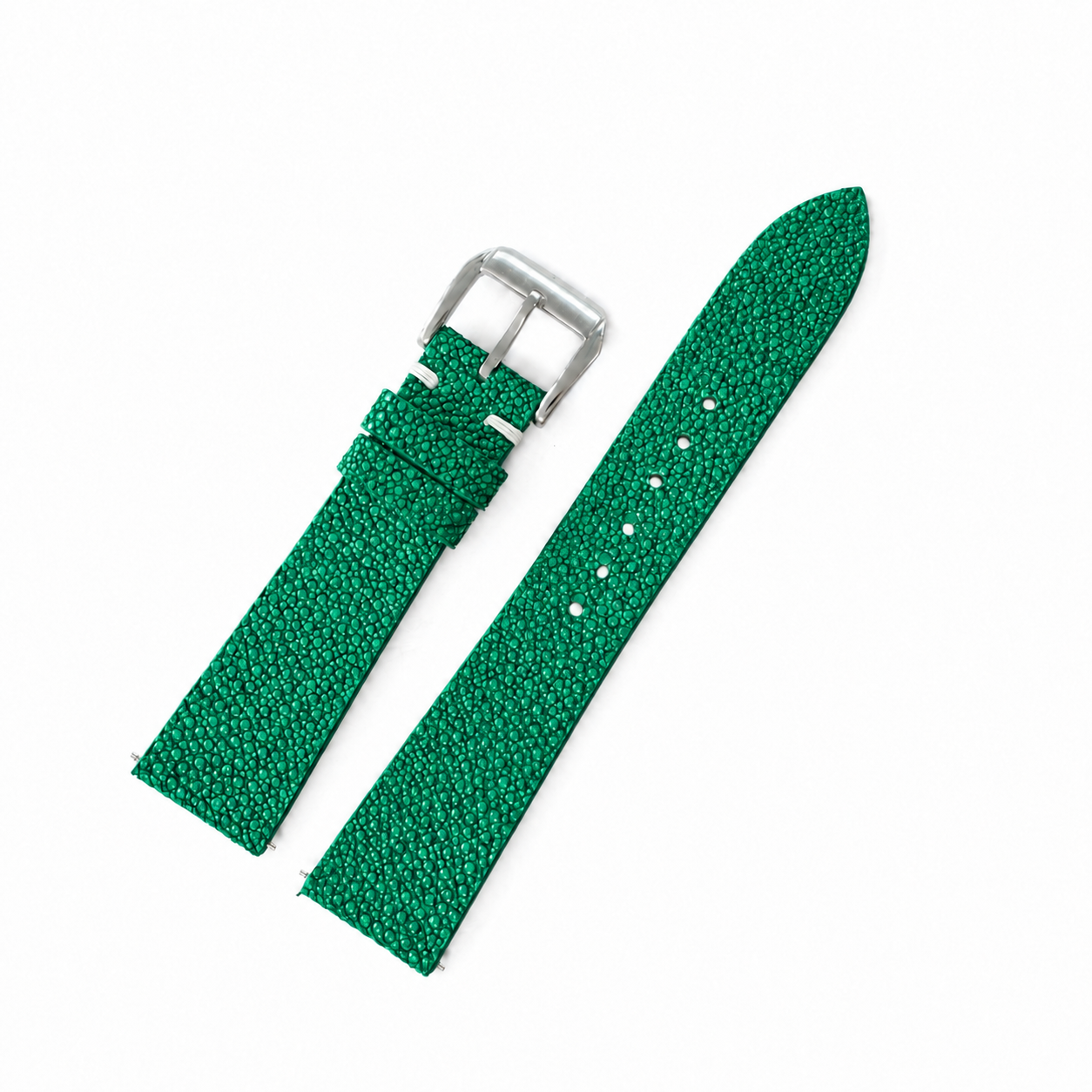 Emerald Green Stingray Leather Watch Strap - Photo 2
