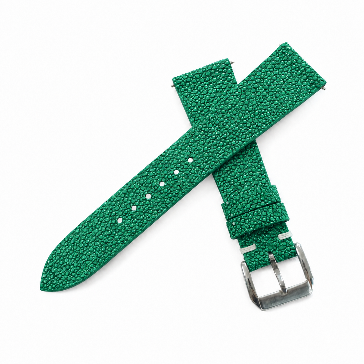 Emerald Green Stingray Leather Watch Strap - Photo 5
