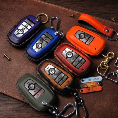 Custom Leather Key Fob Cover for Ford F-150 - View 1
