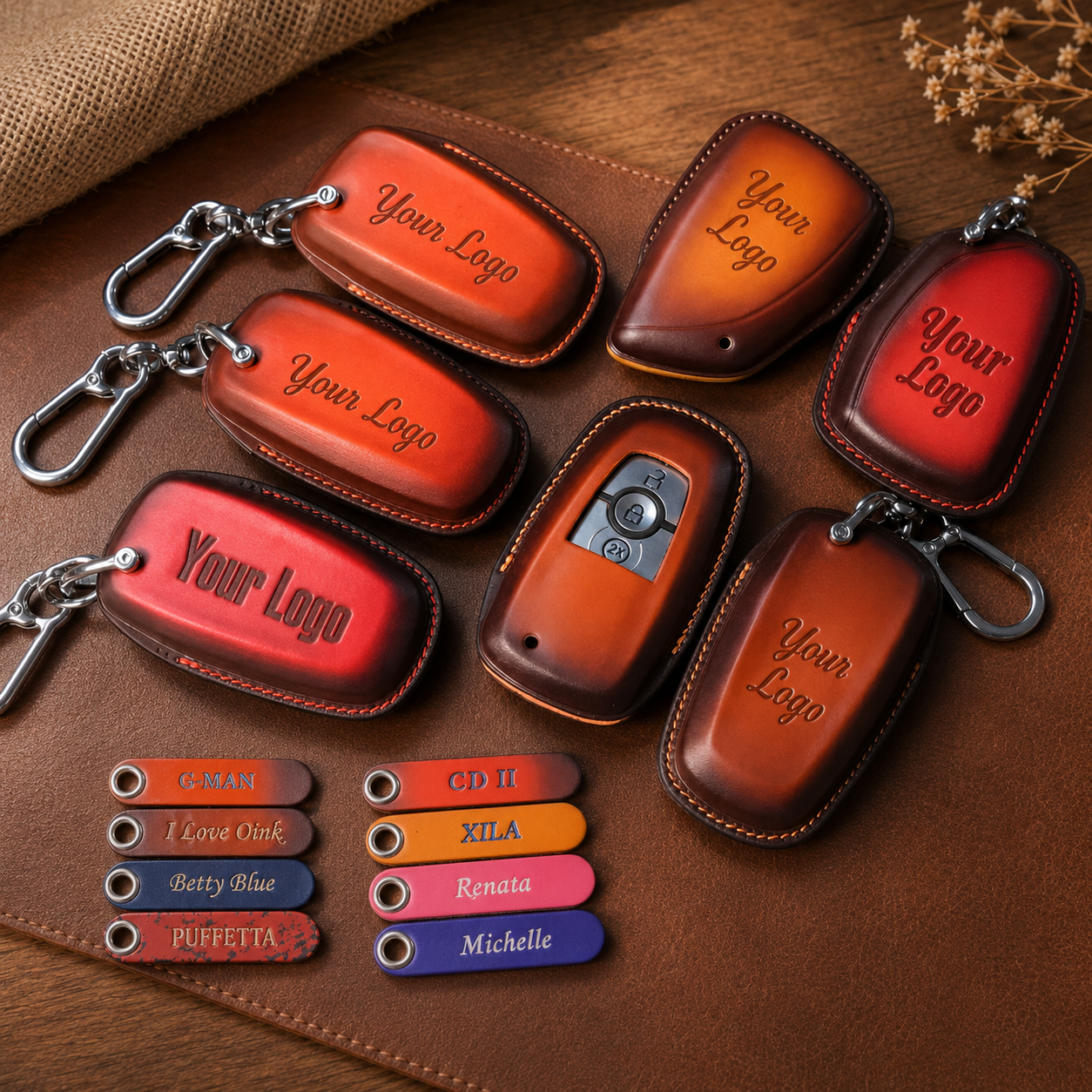 Custom Leather Key Fob Cover for Ford F-150 - View 2