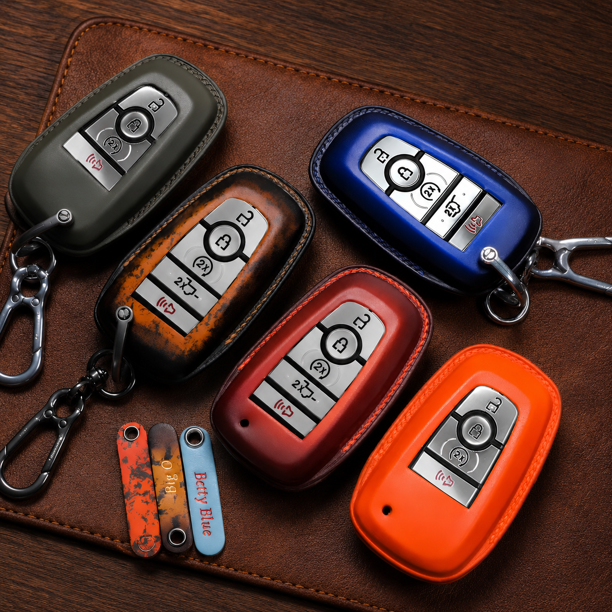 Custom Leather Key Fob Cover for Ford F-150 - View 4