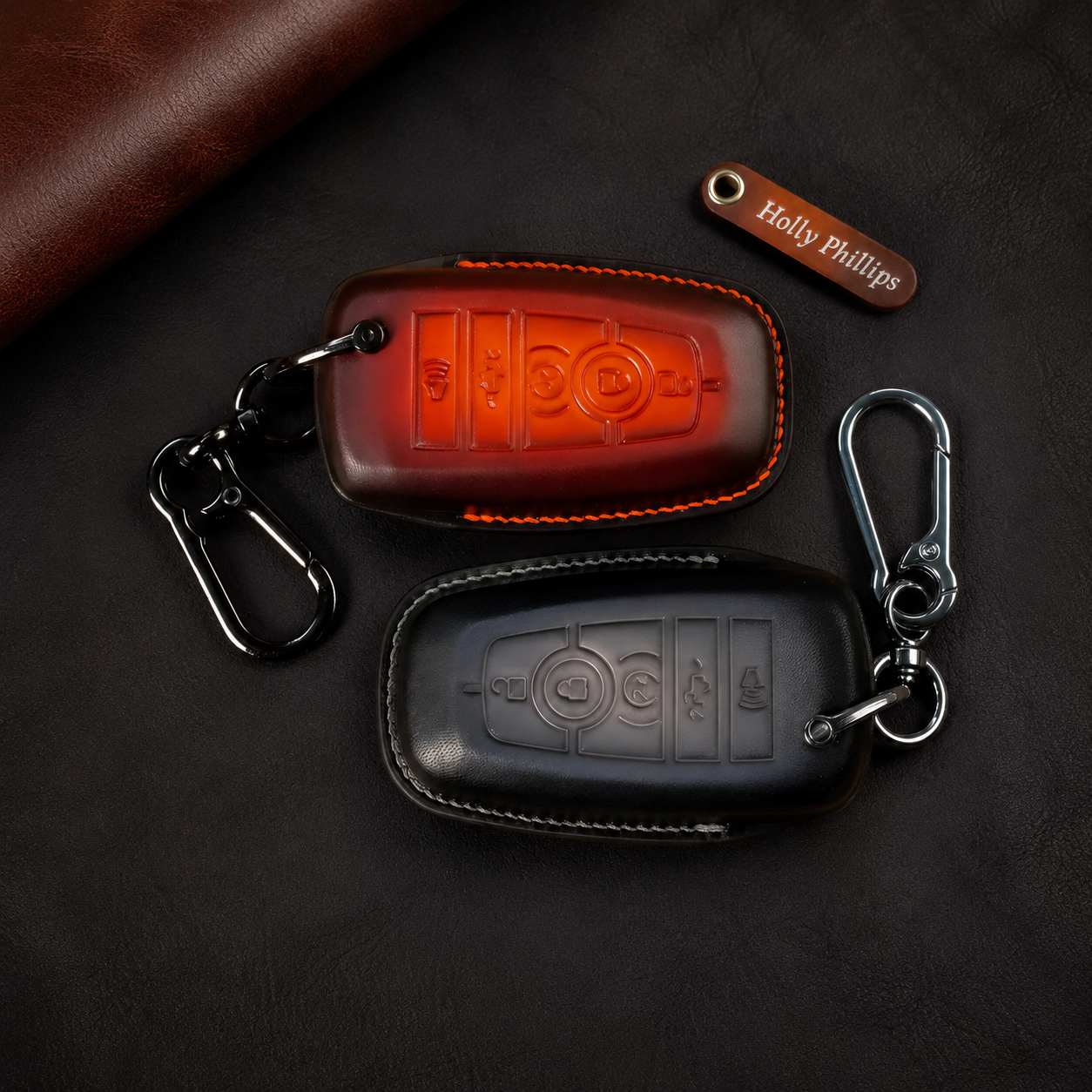 Handcrafted Leather Key Fob Cover for Ford F-150 - View 3