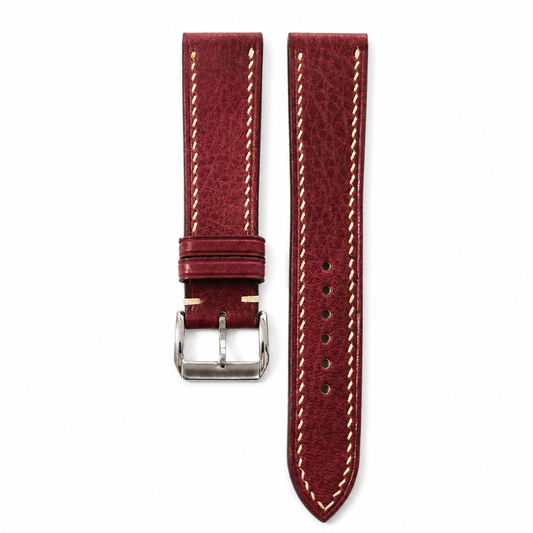 Burgundy Red Italian Leather Watch Strap