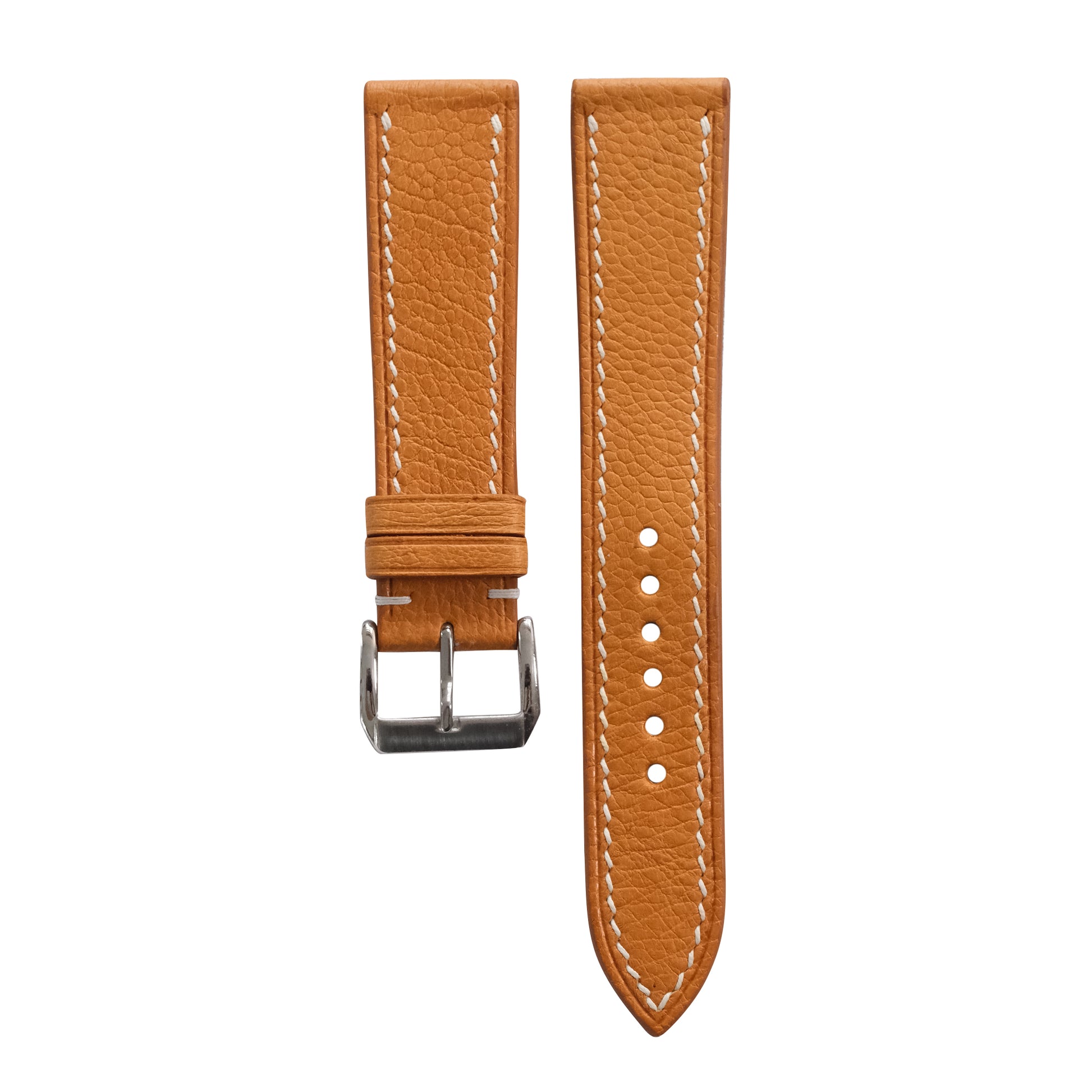 Flat British Tan Smooth Ostrich Leather Watch Strap