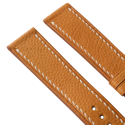 Flat British Tan Smooth Ostrich Leather Watch Strap