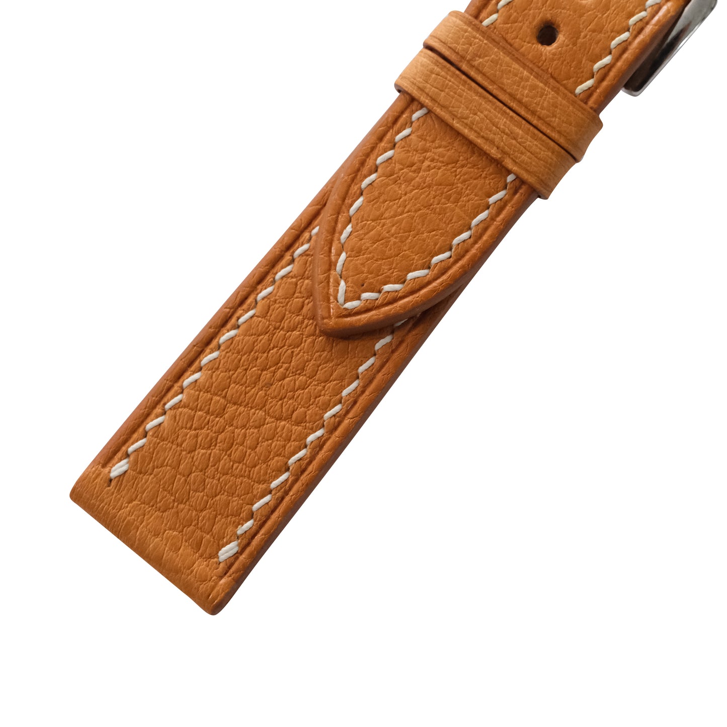 Flat British Tan Smooth Ostrich Leather Watch Strap