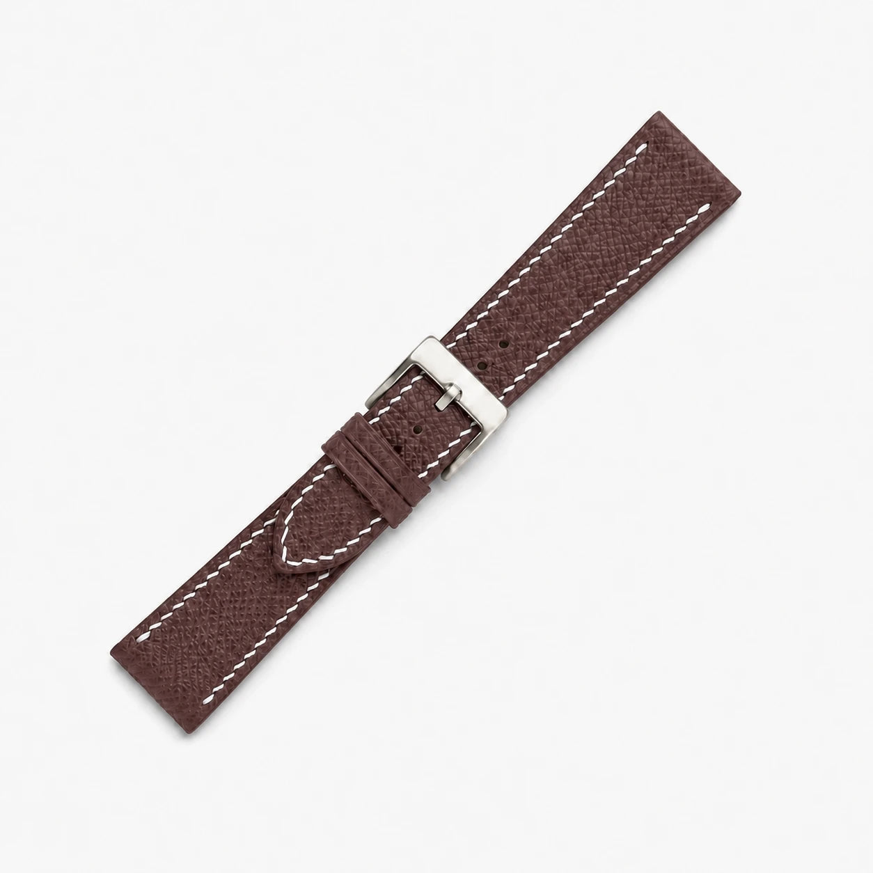 Flat Burgundy Epsom Leather Watch Strap