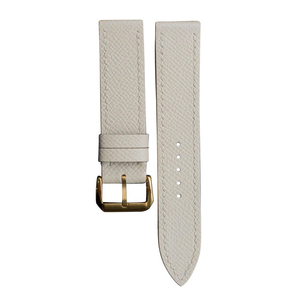 Flat Cream Epsom Leather Watch Strap