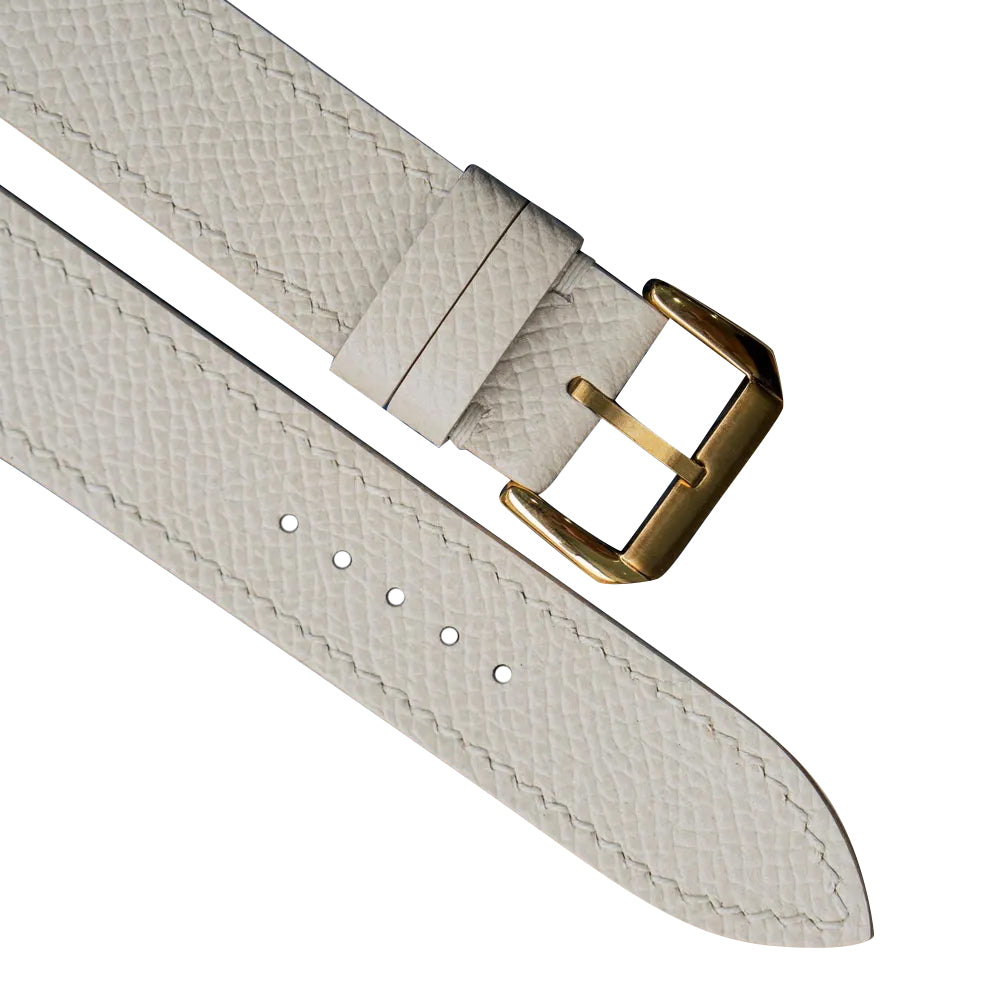 Flat Cream Epsom Leather Watch Strap