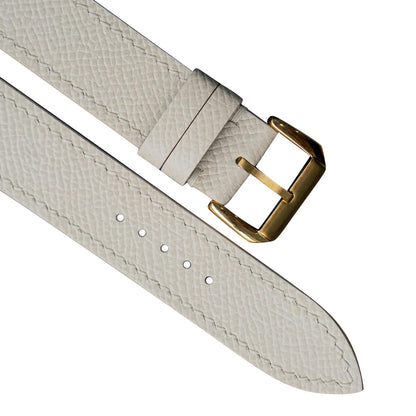Flat Cream Epsom Leather Watch Strap