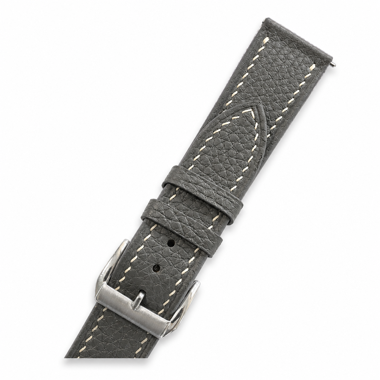 Flat Graphite Gray Togo Leather Watch Strap