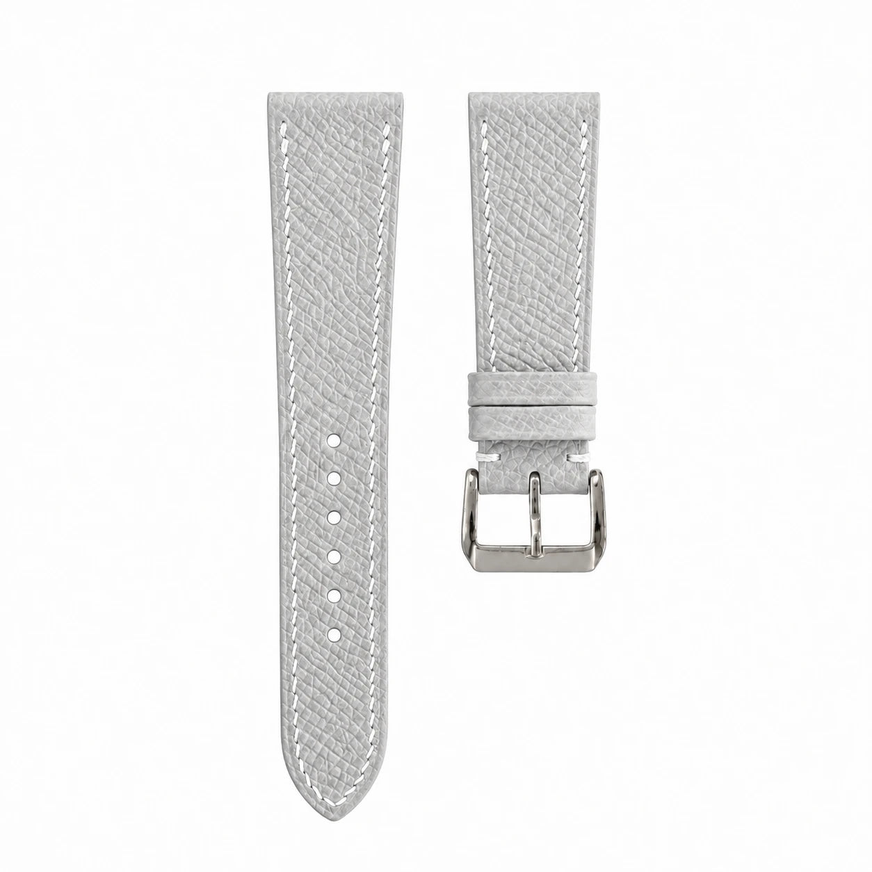 Flat Off White Epsom Leather Watch Strap