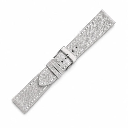 Flat Off White Epsom Leather Watch Strap