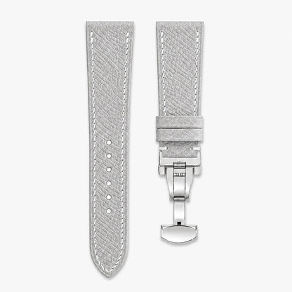 Flat Off White Epsom Leather Watch Strap