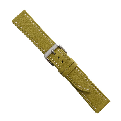 Flat Olive Green Togo Leather Watch Strap