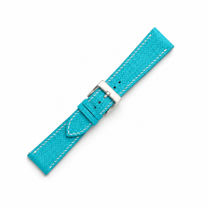 Flat Turquoise Epsom Leather Watch Strap